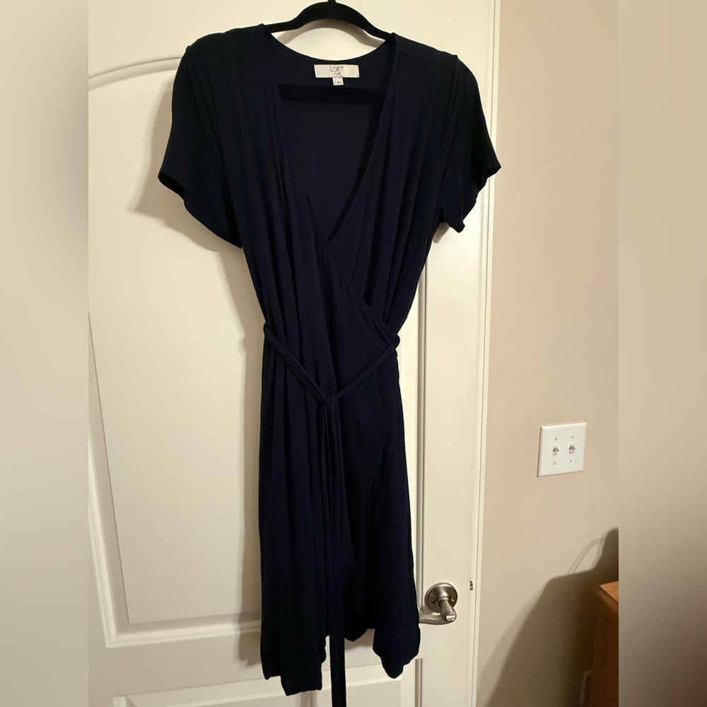LOFT Deep Blue Midi Dress